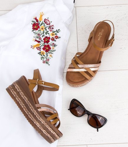 Sandałki damskie Sixth Sens DD7 Brązowe