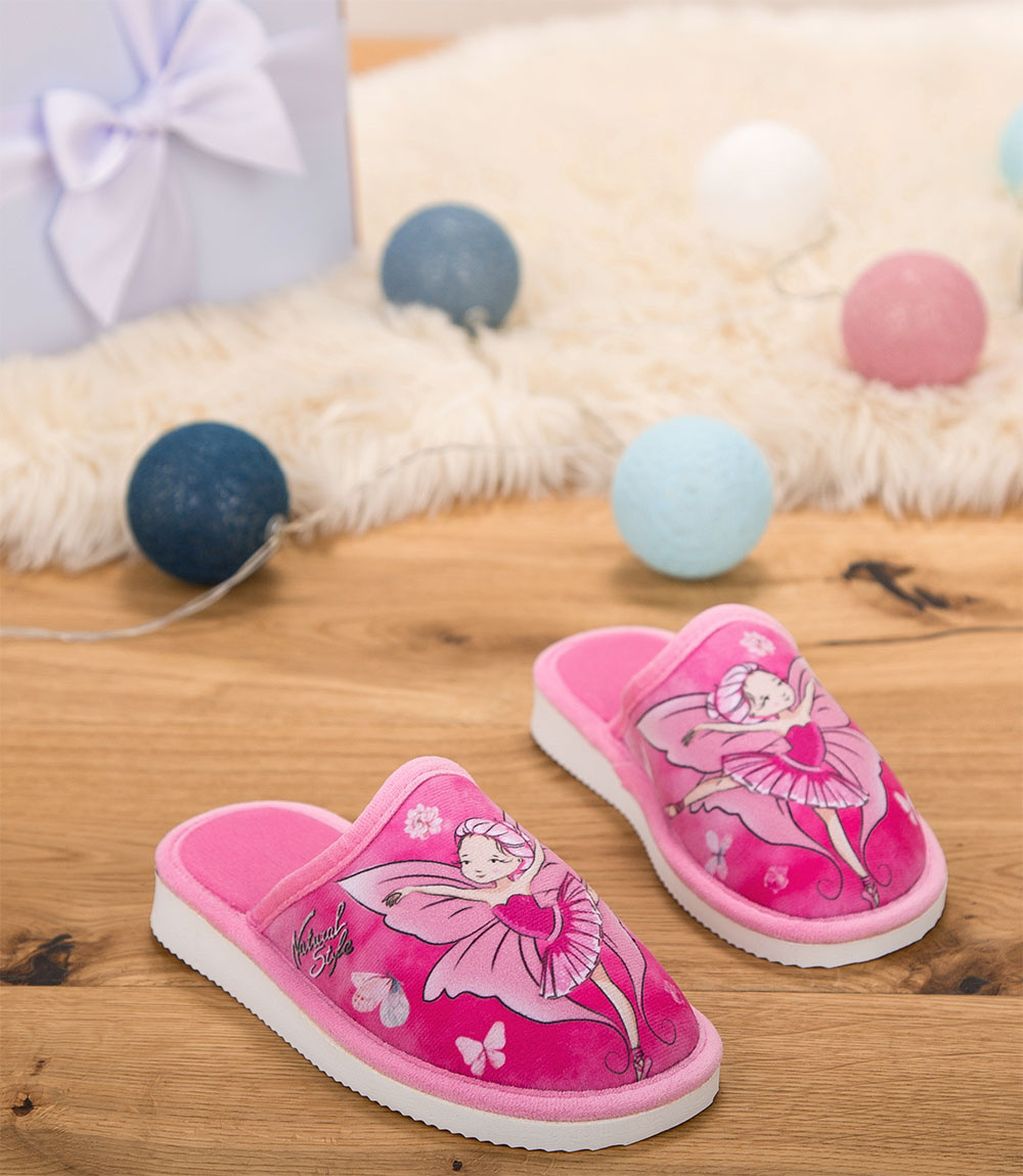 Kapcie dziecięce Natural Style NS-160 Różowe