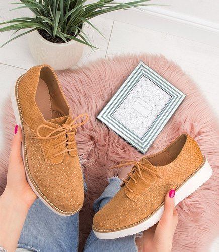 Półbuty damskie N/M 888-162 Brązowe