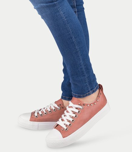 Trampki damskie Ideal Shoes SM-2738 Różowe