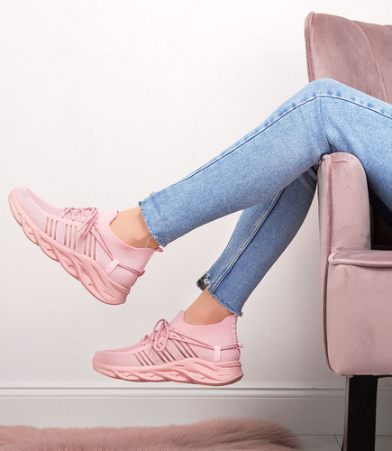 Buty sportowe damskie N/M 88-53 Różowe