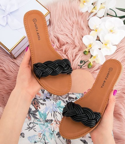 Klapki damskie Laura Mode F-40 Czarne