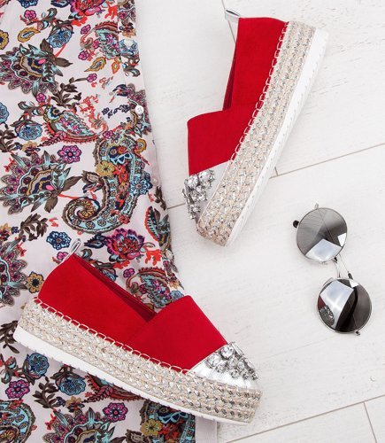 Espadryle damskie Bestelle L184 Czerwone