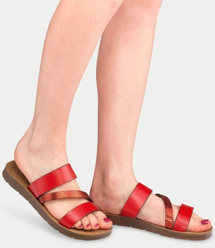 Klapki damskie Super Mode 6127 Czerwone