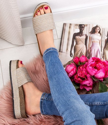 Klapki damskie Sixth Sens YT-67 Srebrne