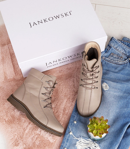 Botki damskie Jankowski JK/B-3-207 Beżowe