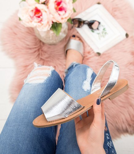 Sandałki damskie Abloom SY870 Srebrne