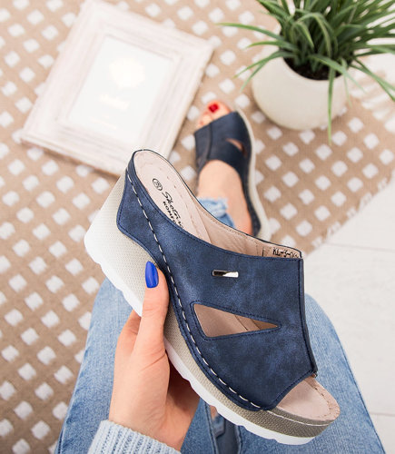 Klapki damskie Skotnicki KL-3-0611 Granatowe