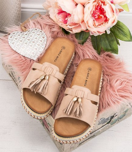 Klapki damskie Laura Mode F-05 Beżowe