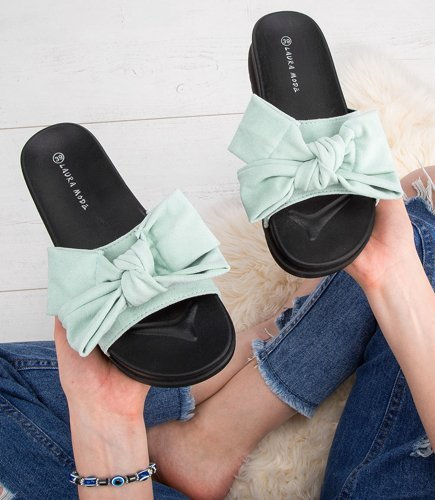 Klapki damskie Laura Mode SYT-04 Zielone