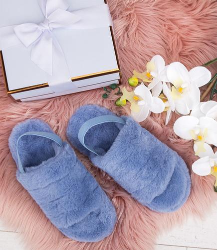 Kapcie damskie Lady Glory P238 Niebieskie