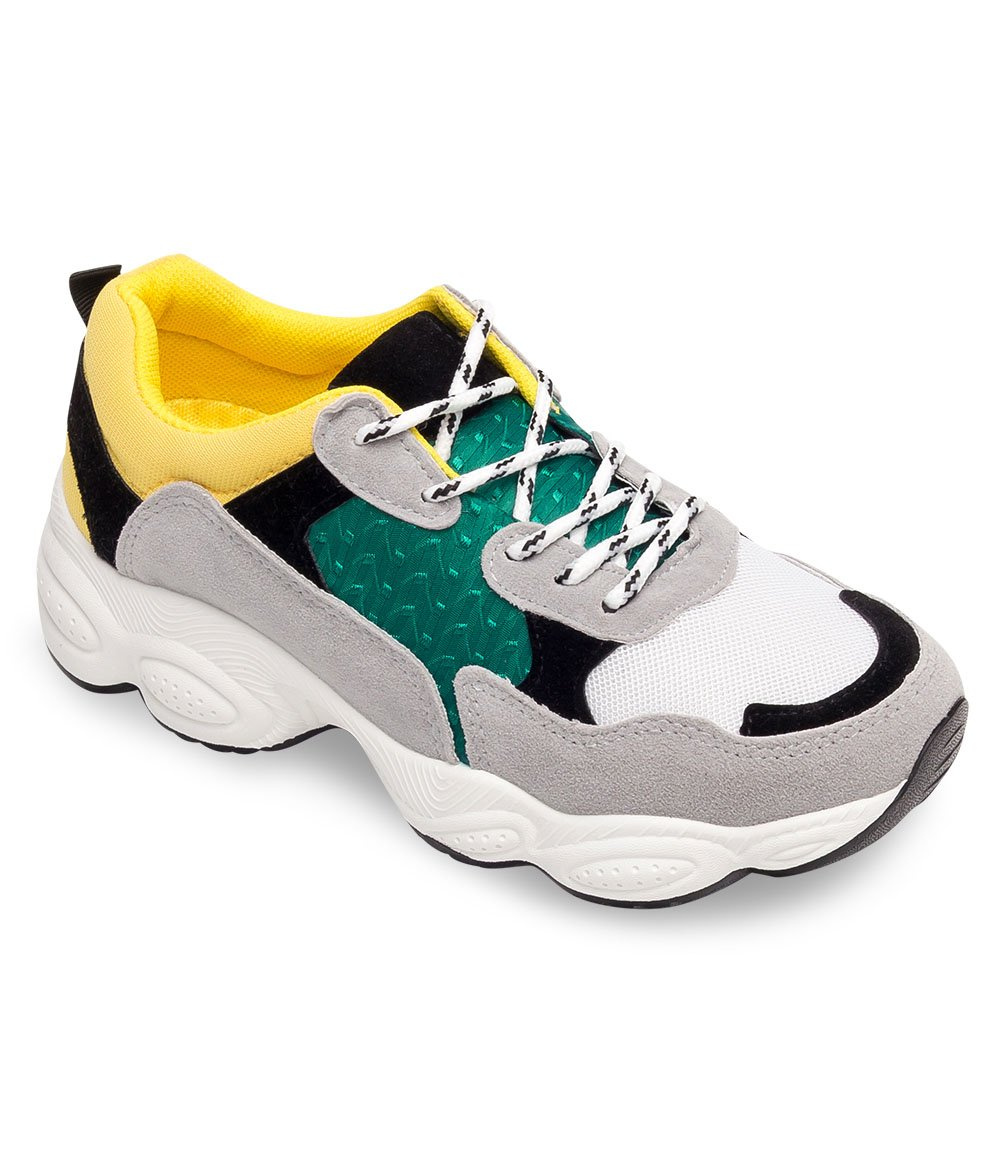 Buty sportowe damskie N/M 2018-A02 Szaro-Żółte