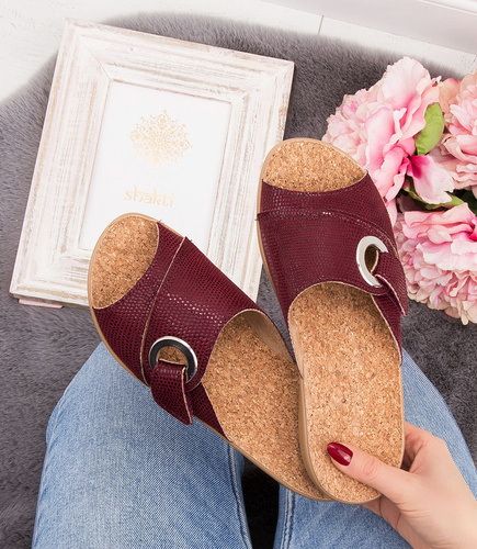 Klapki damskie Befado 265D021 Bordowe