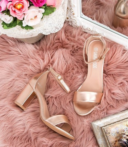 Sandałki damskie Laura Mode QL-82 Szampańskie