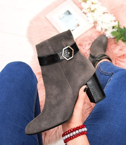 Botki damskie Laura Messi 1823 Szare