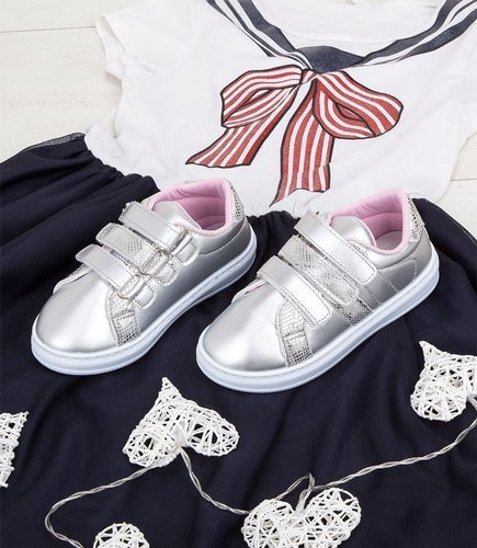 Buty sportowe dziecięce Underline 35F1908 Srebrne