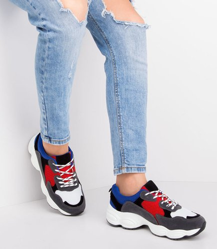 Buty sportowe damskie N/M 2018-A02 Szaro-Niebieskie