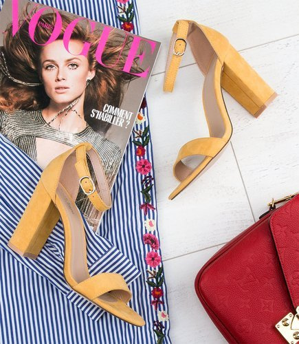 Sandałki damskie Sixth Sens S112 Żółte