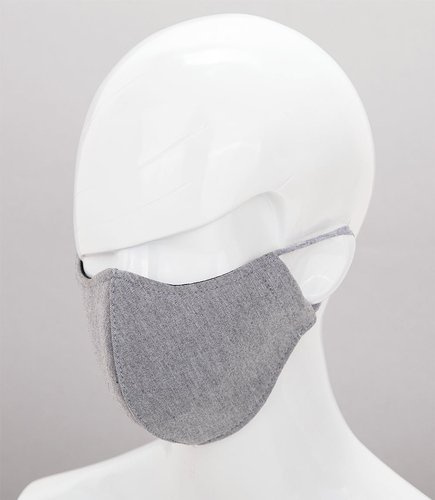 Maseczka ochronna na twarz - Ciemno-Szara z Szarą gumką
