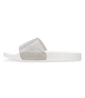 Klapki damskie z cyrkoniami Bello Star S66 Białe