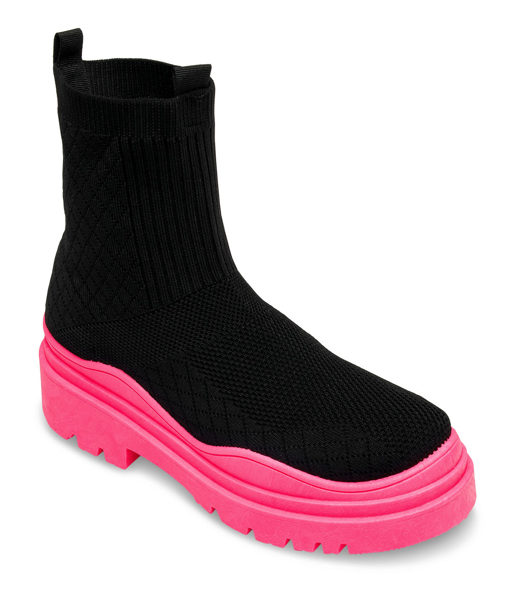 Buty sportowe N/M 88-56 Czarno-Fuksjowe