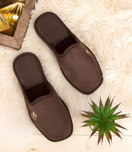 Kapcie męskie Natural Style NS-023 Brązowe
