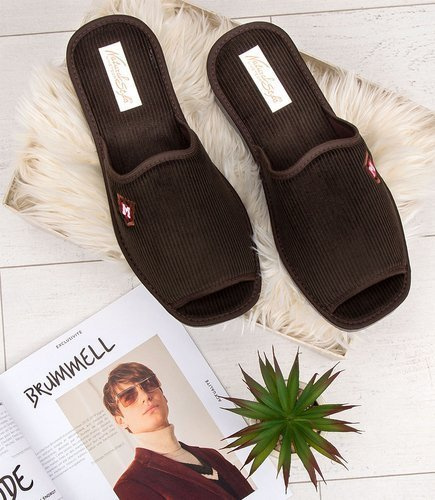 Kapcie męskie Natural Style NS-252 Brązowe