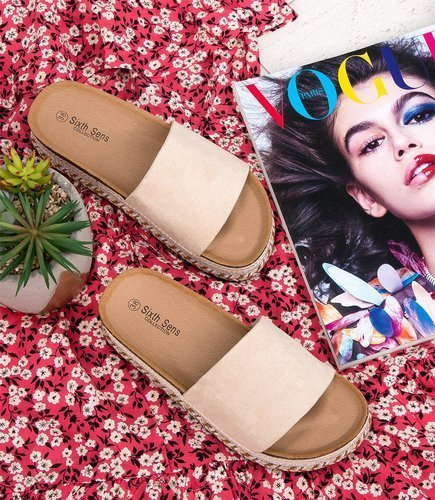 Klapki damskie Sixth Sens H92 Beżowe