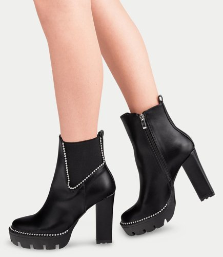 Botki damskie N/M 18801 Czarne