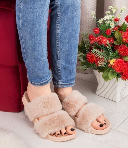 Klapki damskie Queen Vivi 98-35 Beżowe