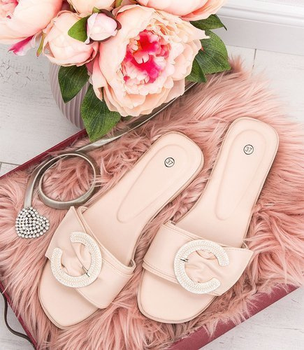 Klapki damskie N/M F-32 Beżowe