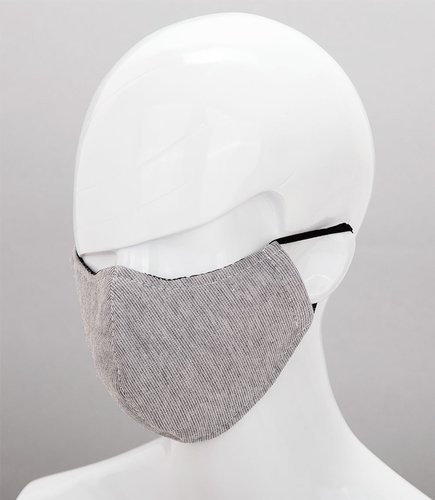 Maseczka ochronna na twarz - Jasno-Szara z Czarną gumką