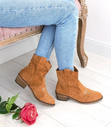 Kowbojki damskie Foreverfolie AB62 Brązowe