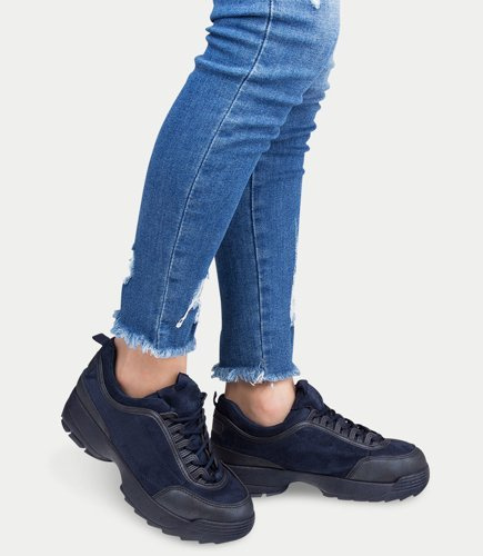 Buty sportowe damskie N/M 2018-37 Granatowe
