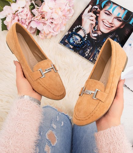 Mokasyny damskie N/M 22-11 Brązowe