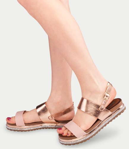 Sandały damskie Bestelle 219-SA-1 Szampańskie