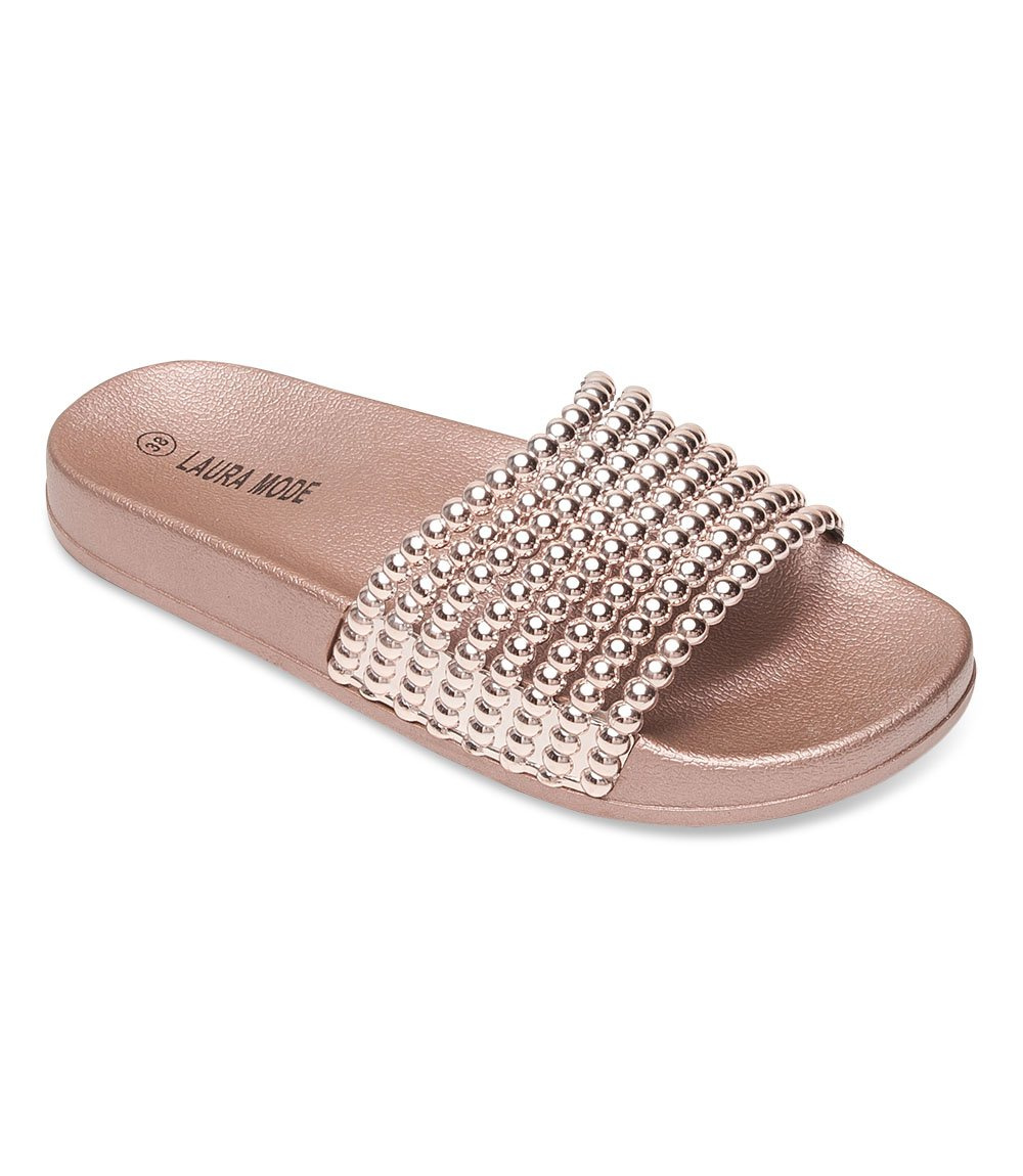 Klapki damskie Laura Mode LS-110 Szampańskie