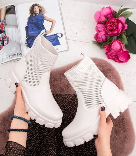 Botki damskie N/M HQ253 Beżowe