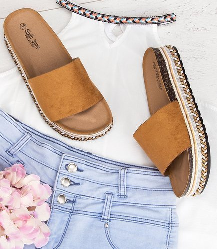 Klapki damskie Sixth Sens H92 Brązowe