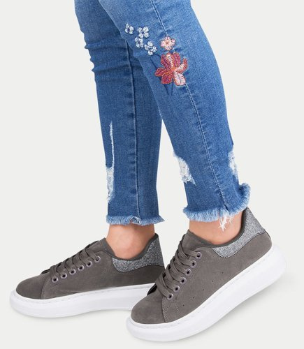 Buty sportowe damskie N/M 2018-66 Szare