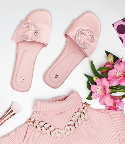 Klapki damskie N/M F-32 Różowe