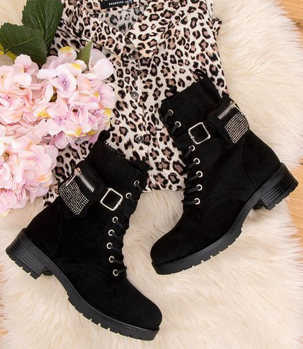 Botki damskie N/M HQ252 Czarne