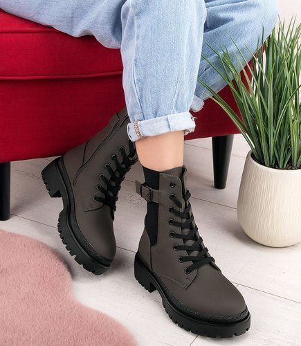 Botki damskie Sixth Sens JW129 Oliwkowe