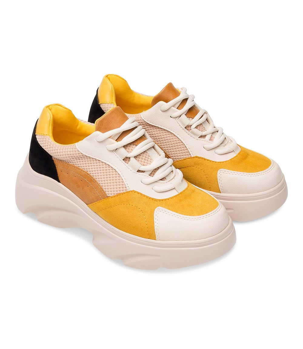 Buty sportowe damskie N/M F215 Żółte
