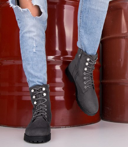 Botki damskie Bestelle BK-08 Szare