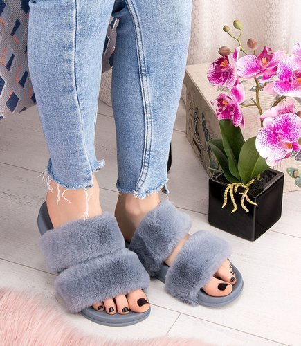 Klapki damskie Queen Vivi 98-35 Szare