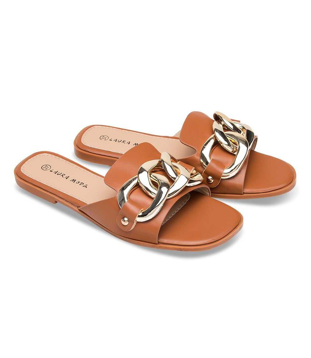 Klapki damskie Laura Mode F-37 Brązowe