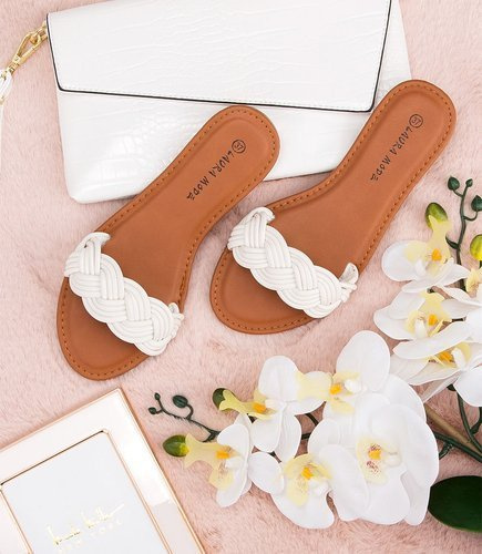 Klapki damskie Laura Mode F-40 Białe