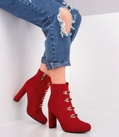 Botki damskie Bello Star B8817 Czerwone