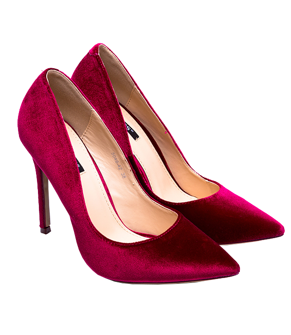 Welurowe czółenka damskie Vices 5046 Purpurowe